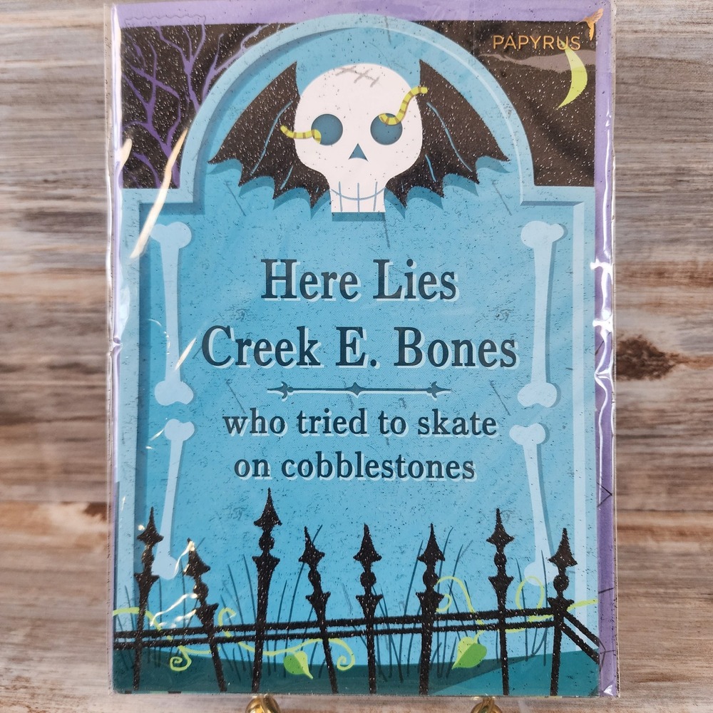 Papyrus Halloween Card Pop Up Tombstone Graveyard Creek E Bones Funny 05000113